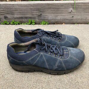 CLARKS In Motion Leather Nubuck Shoes Women's 11 US Blue Lace Up 13291 Sneakers​